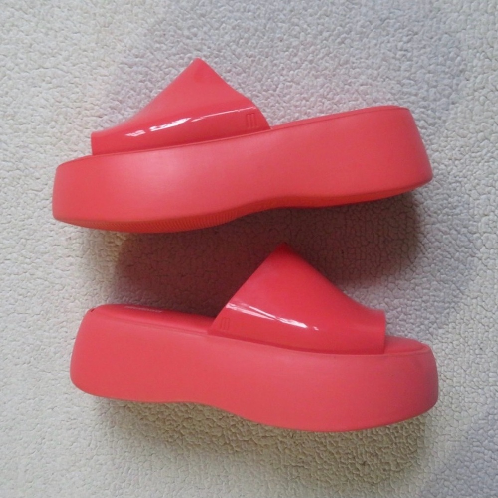 💓Melissa BECKY Bright Pink Platform Sandals